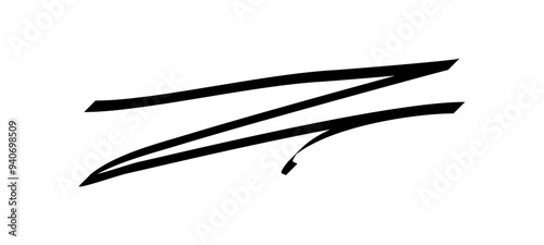 Line marker underline shape, underlining with a Black line, crossing out red line. Pencil mark vector illustration