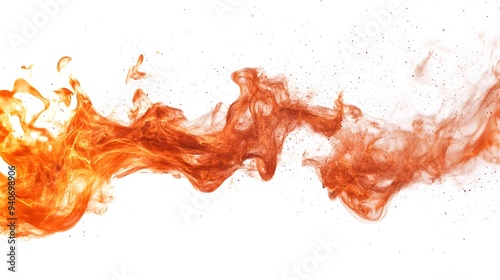 Fire Burst: A burst of flame, with tongues of fire reaching out in all directions, sharply contrasted against a white background.
 photo