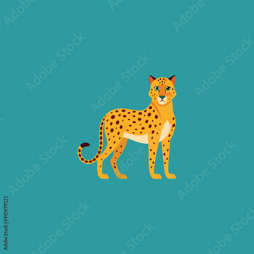 leopard  on a white background