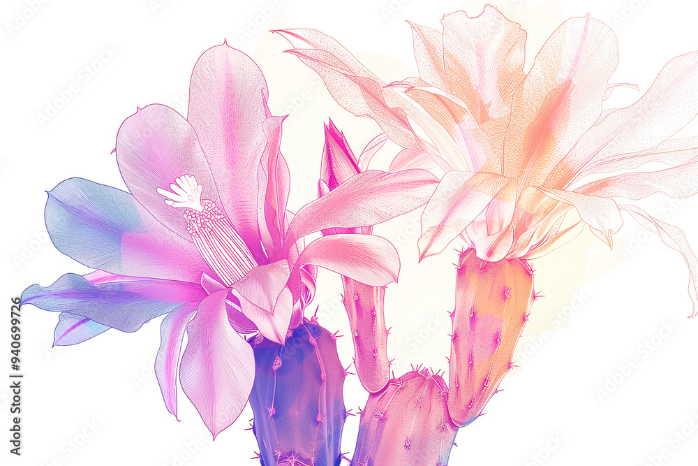 美しく咲いたシャコバサボテンの花 美しく咲いたシャコバサボテンの花