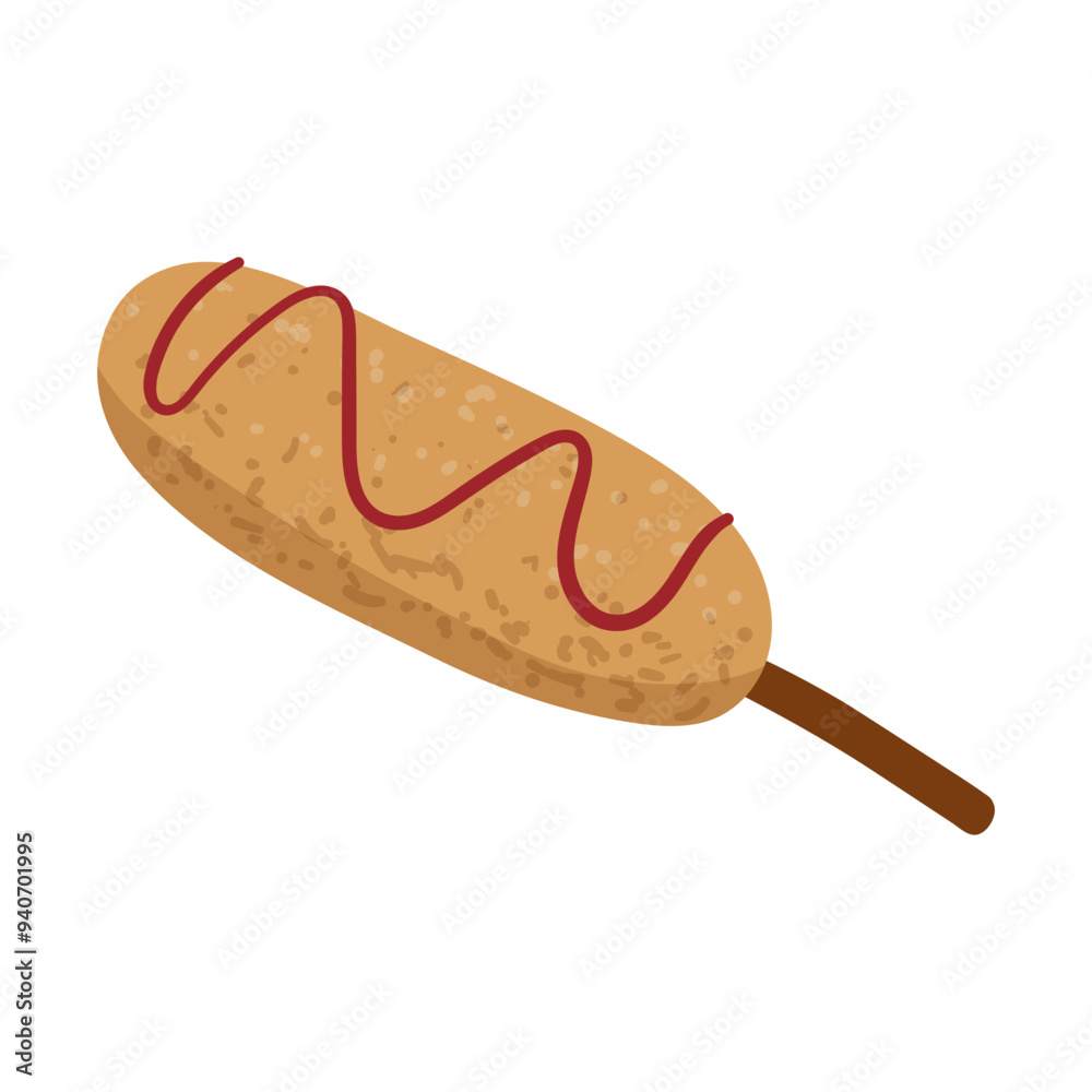 Corndog Food Illustration
