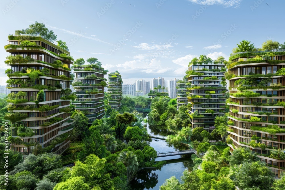 Eco-conscious and sustainable urban development focused on creating environmentally friendly and efficient city spaces. Eco-conscious and sustainable urban development focused on creating environmentally friendly and efficient city spaces.