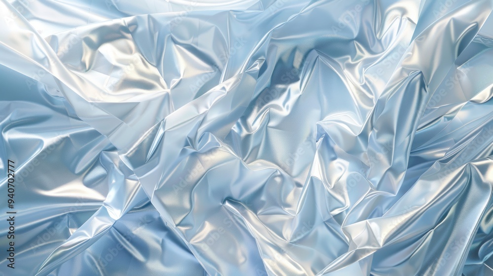 Obraz premium Crumpled plastic texture with transparent areas and light diffusions