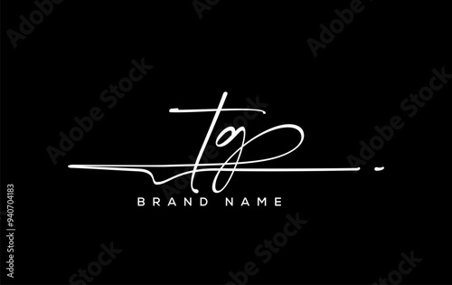 TG letter beauty handwriting vector logo.