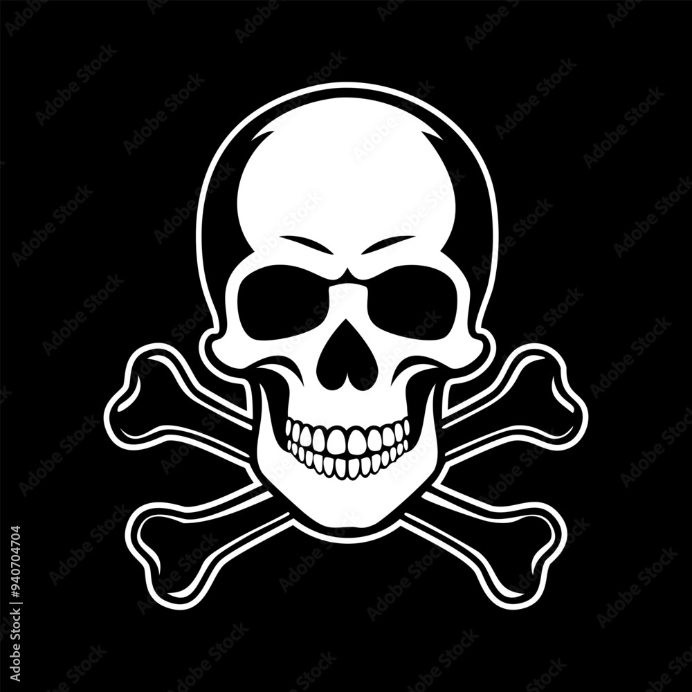 Skull and crossbones silhouette vector Skull and crossbones silhouette vector