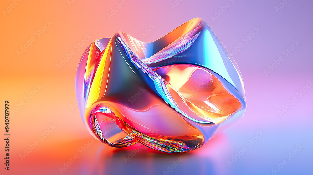 Holographic 3D Modern Background, Futuristic and Sleek Design Holographic 3D Modern Background, Futuristic and Sleek Design