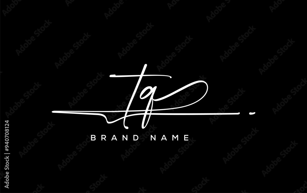 TQ letter beauty handwriting vector logo. TQ letter beauty handwriting vector logo.