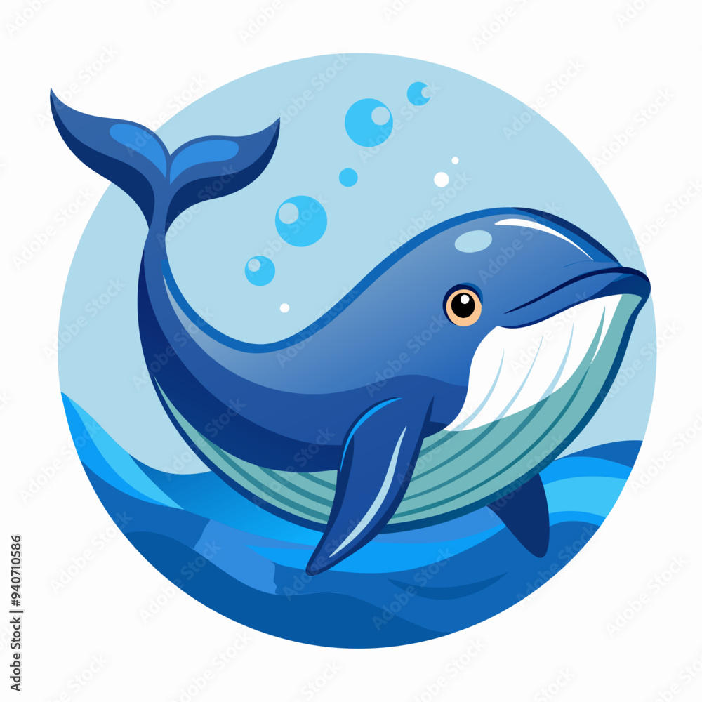A Blue Whale Swimming Through Ocean Water With Bubbles A Blue Whale Swimming Through Ocean Water With Bubbles