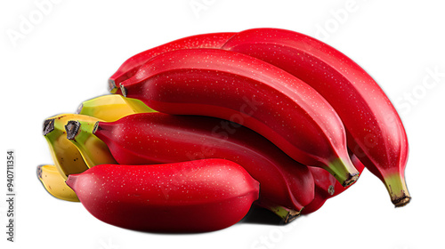 a bunch of red bananas

