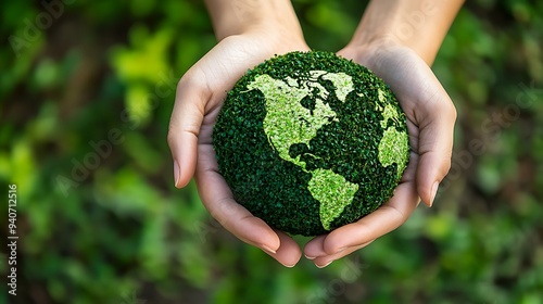 Protecting Our Planet: Hands Holding a Green Earth