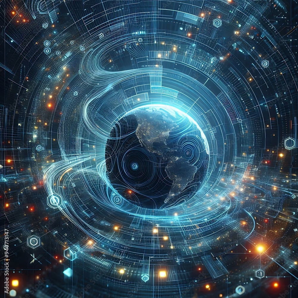 Fototapeta premium Abstract digital wave Technology, futuristic background. 