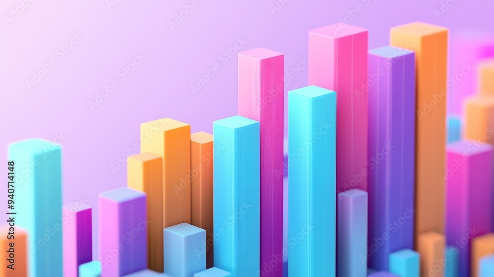 A 3D bar chart with stacked bars and layered colors, presenting complex financial data with a clear and engaging visual style. A 3D bar chart with stacked bars and layered colors, presenting complex financial data with a clear and engaging visual style.