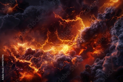 A torch amidst a feverish firestorm, surrounded by raging heat and chaotic flames. 