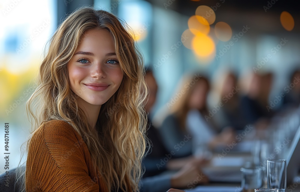 Happy Blonde Woman with Blue Eyes and Freckles Smiling Happy Blonde Woman with Blue Eyes and Freckles Smiling