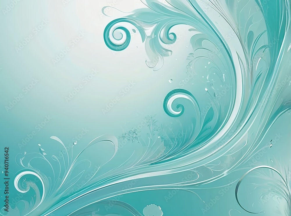 Soft turquoise mist with abstract swirls creates a refreshing and calming backdrop. ensures a balanced and tranquil presentation. Made with generative AI technology Soft turquoise mist with abstract swirls creates a refreshing and calming backdrop. ensures a balanced and tranquil presentation. Made with generative AI technology