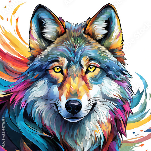 wolf head art design  illustration