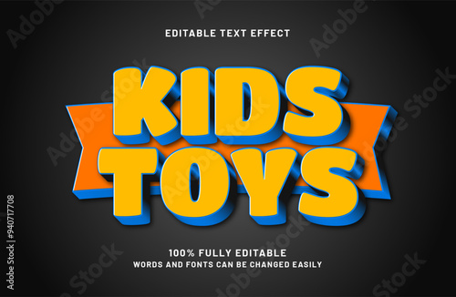 kids toys editable text effect in happy and kids text style