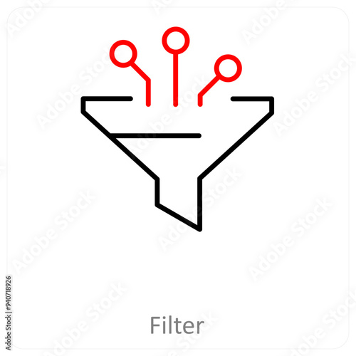 Filter and funnel icon concept