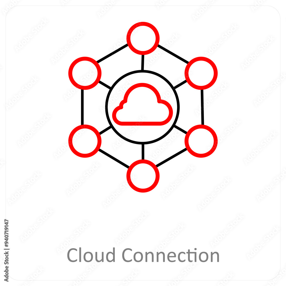 Cloud connection and Big data icon concept Cloud connection and Big data icon concept