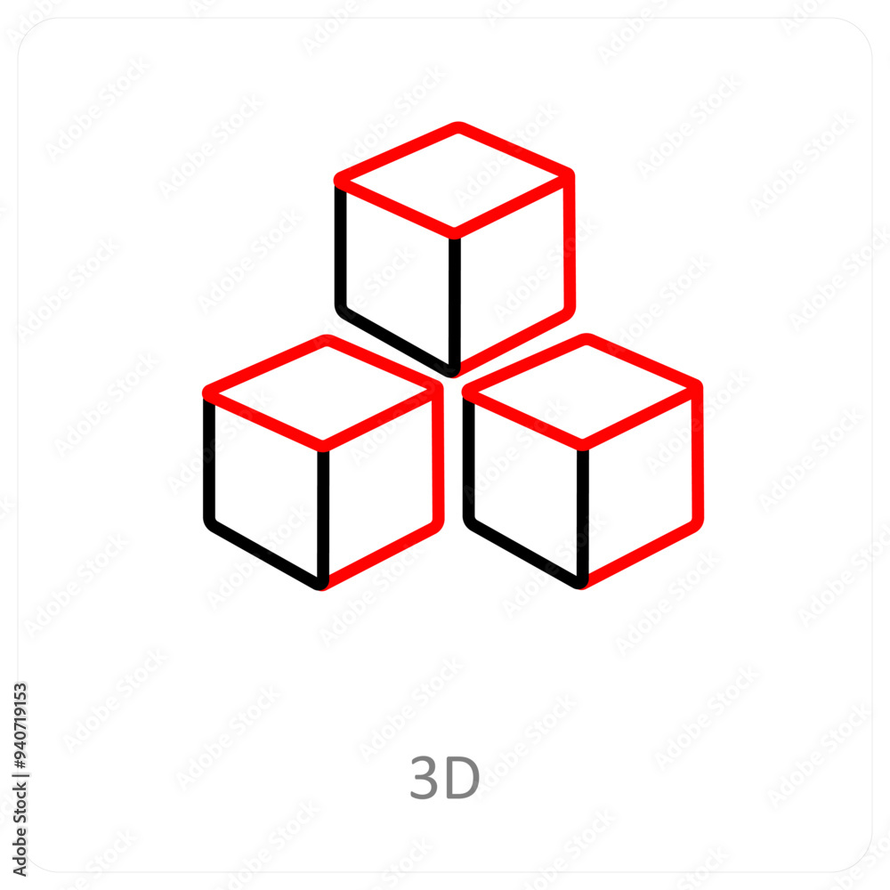 3 d and Big data icon concept
