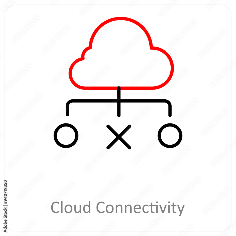 Cloud connectivity and Big data icon concept Cloud connectivity and Big data icon concept
