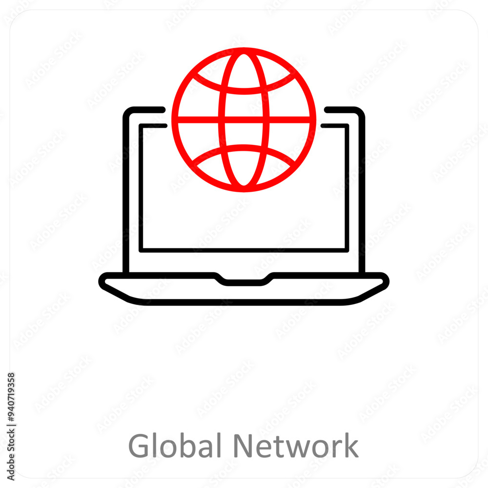 Global network and Big data icon concept Global network and Big data icon concept