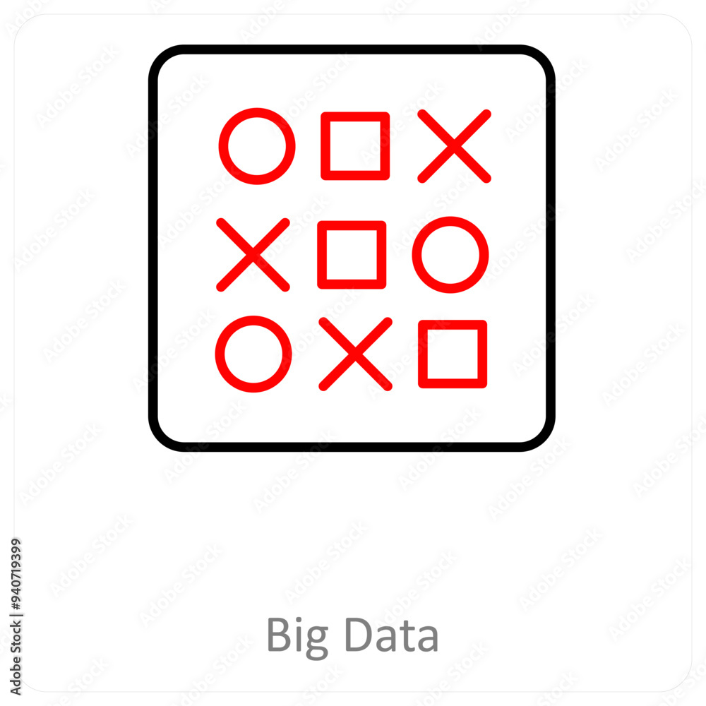 Big Data and Big data icon concept Big Data and Big data icon concept