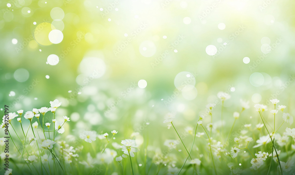 Obraz premium Spring fresh blurred bokeh background