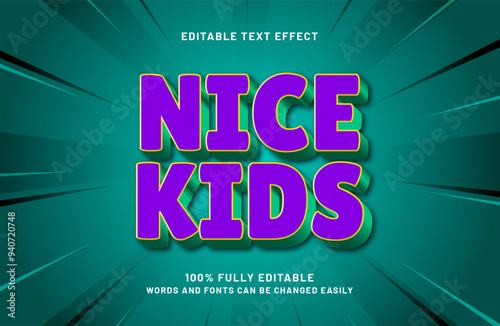 nice kids editable text effect in game and kids text style