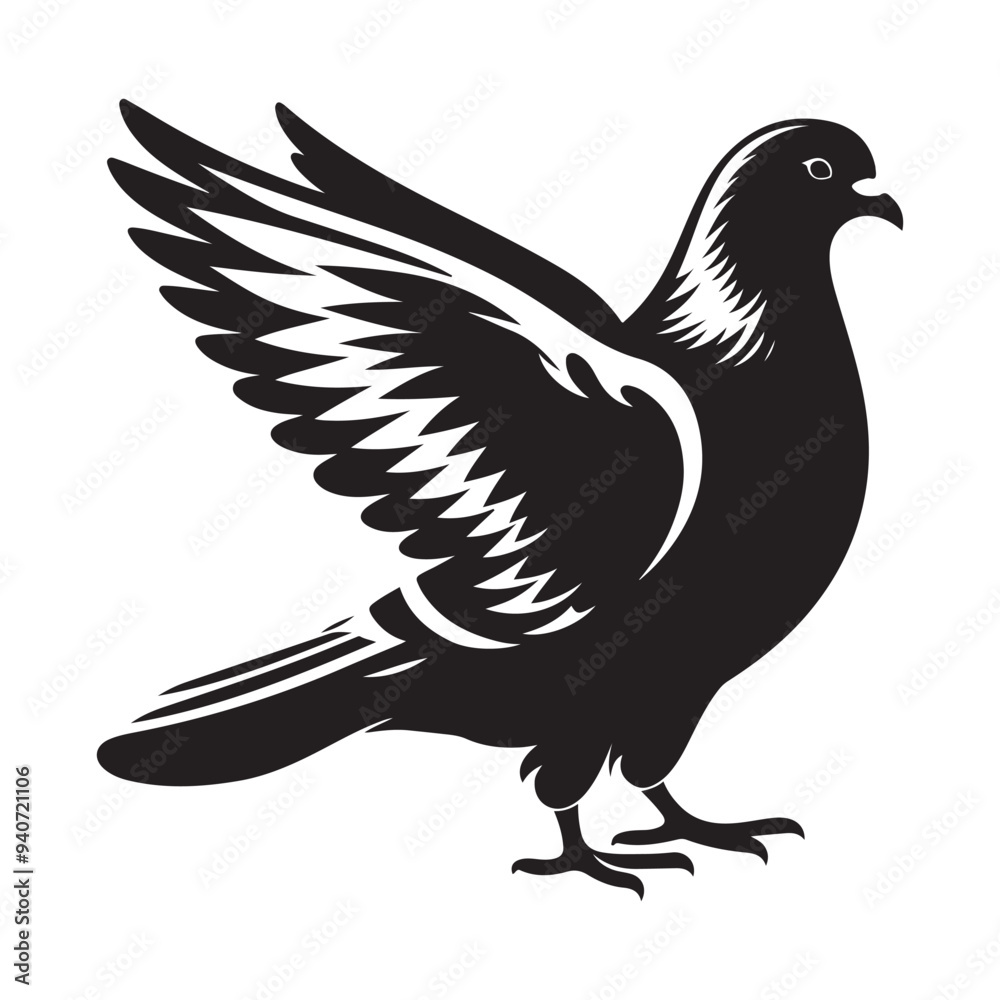Fototapeta premium dove bird silhouette vector