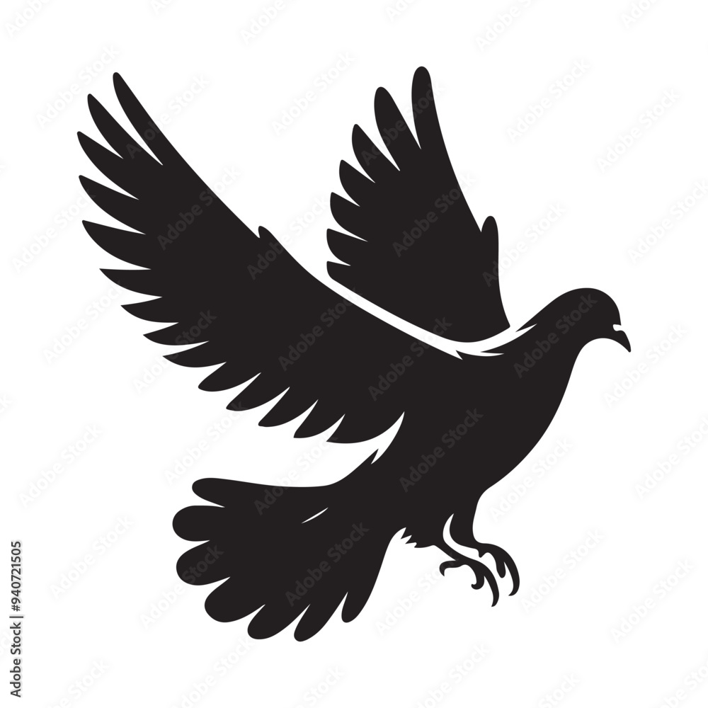 Obraz premium dove bird silhouette vector
