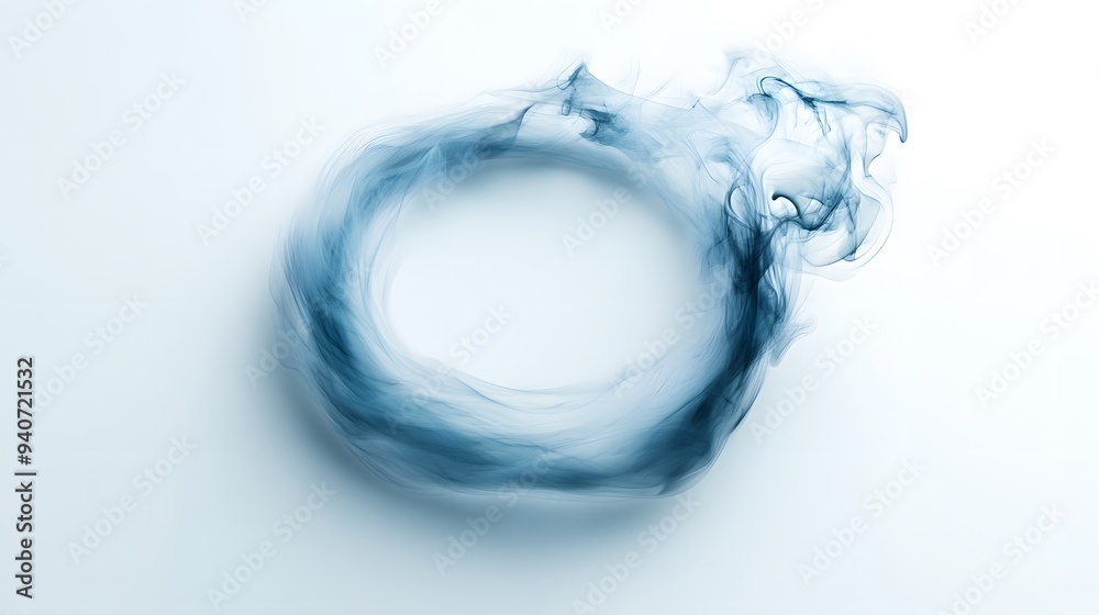 Smoke Ring: A perfectly formed smoke ring floating in the air, with wisps of smoke trailing off, on a white background.
Smoke Ring: A perfectly formed smoke ring floating in the air, with wisps of smoke trailing off, on a white background.