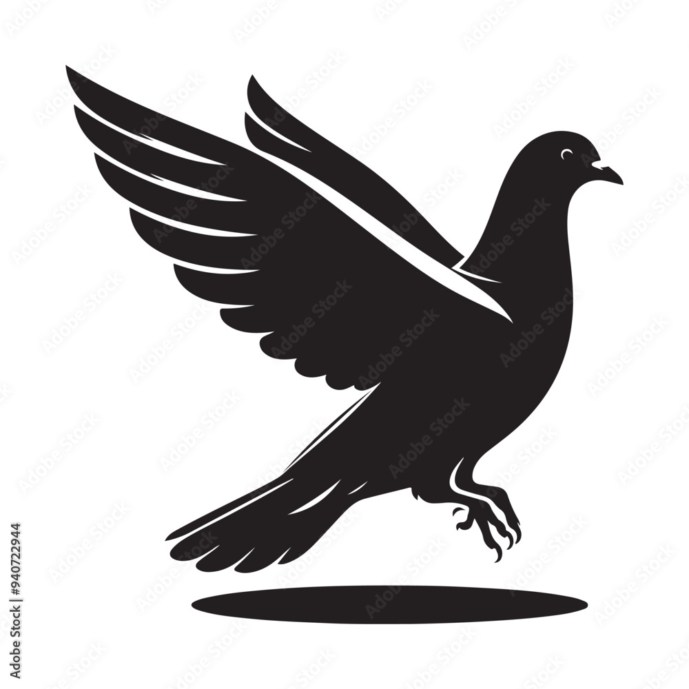 Fototapeta premium dove bird silhouette vector