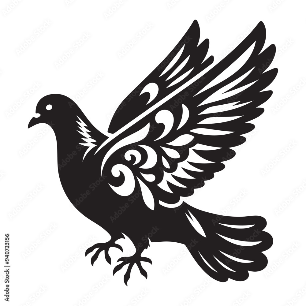 Obraz premium dove bird silhouette vector