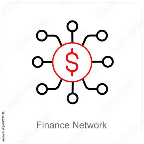 Finance network and cash icon concept