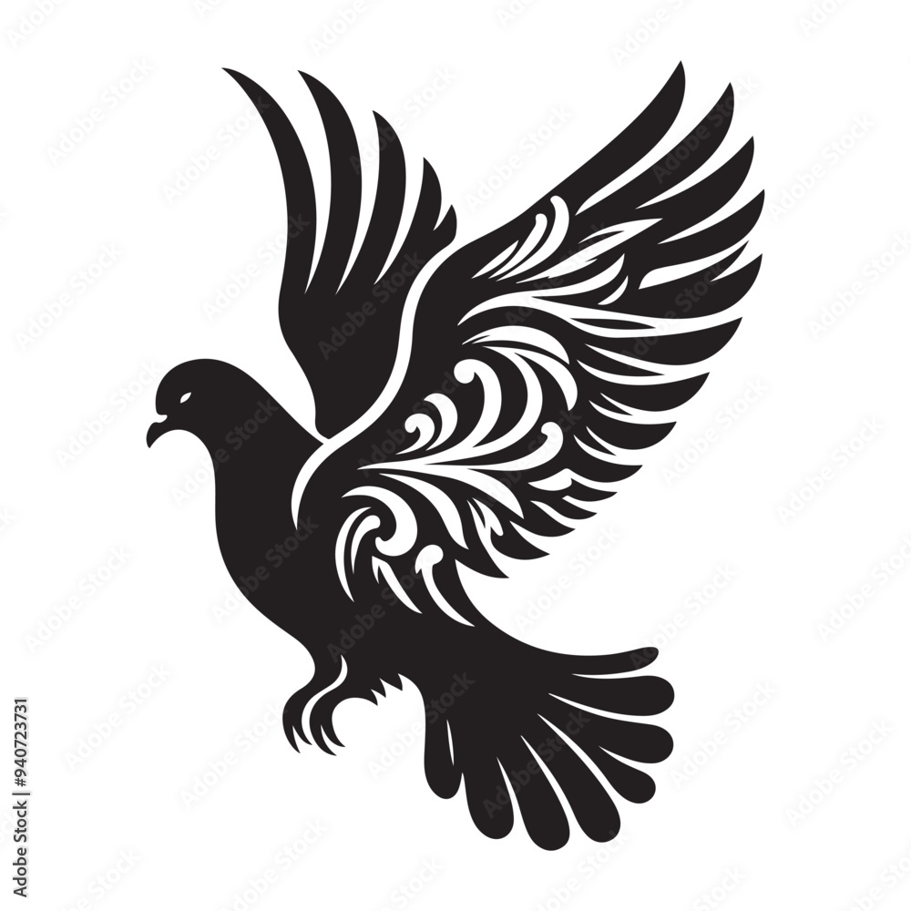 Obraz premium dove bird silhouette vector