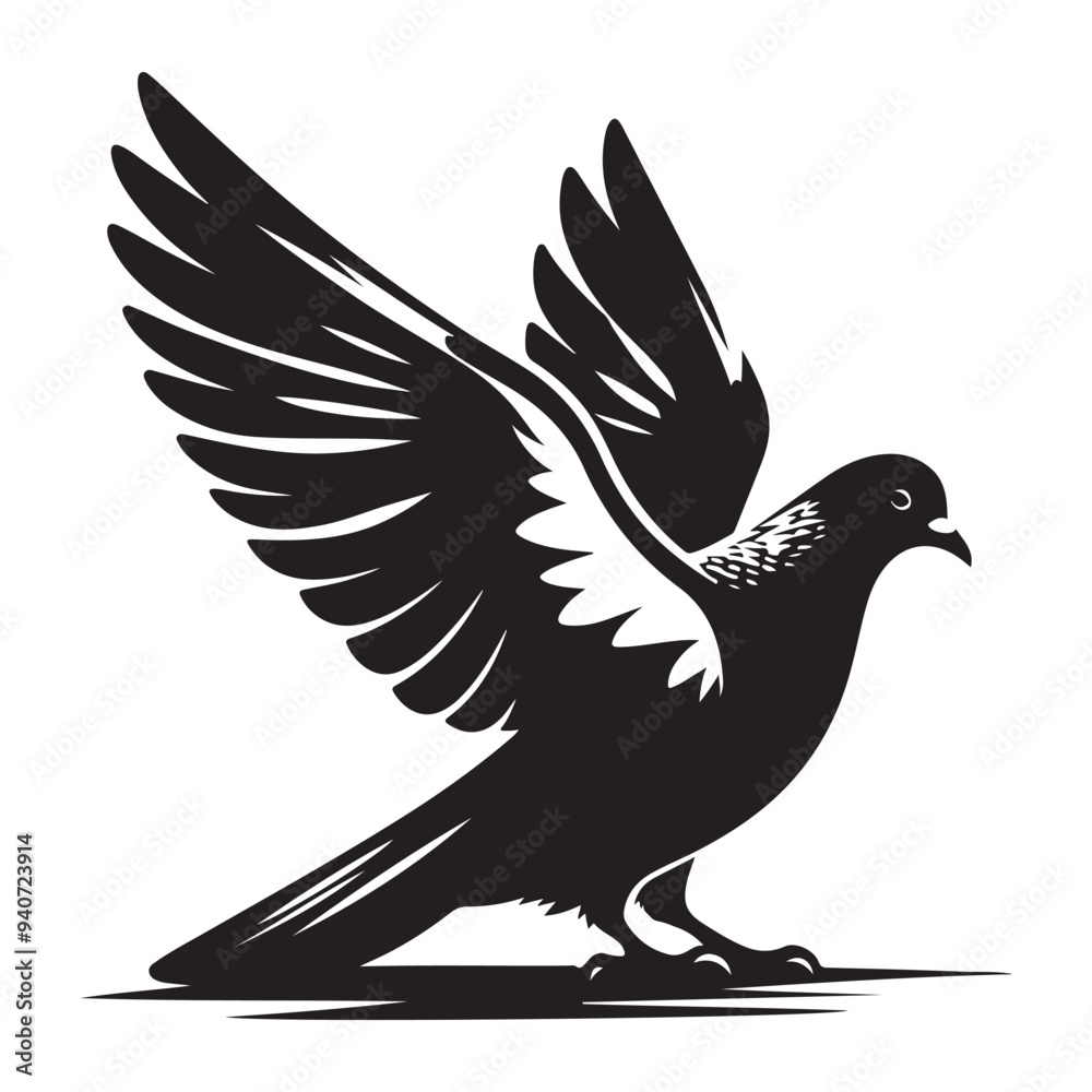 Obraz premium dove bird silhouette vector