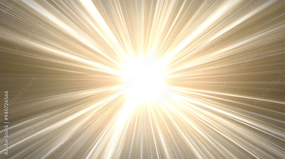Obraz premium Starburst Effect: A radiant starburst effect with light beams shooting outward, perfectly centered on a white background. 