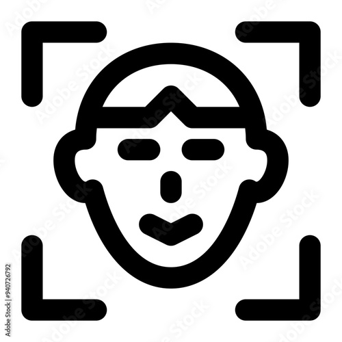facial recognition, face recognition, facial detection, face detection, virtual reality, augmented reality outline icon