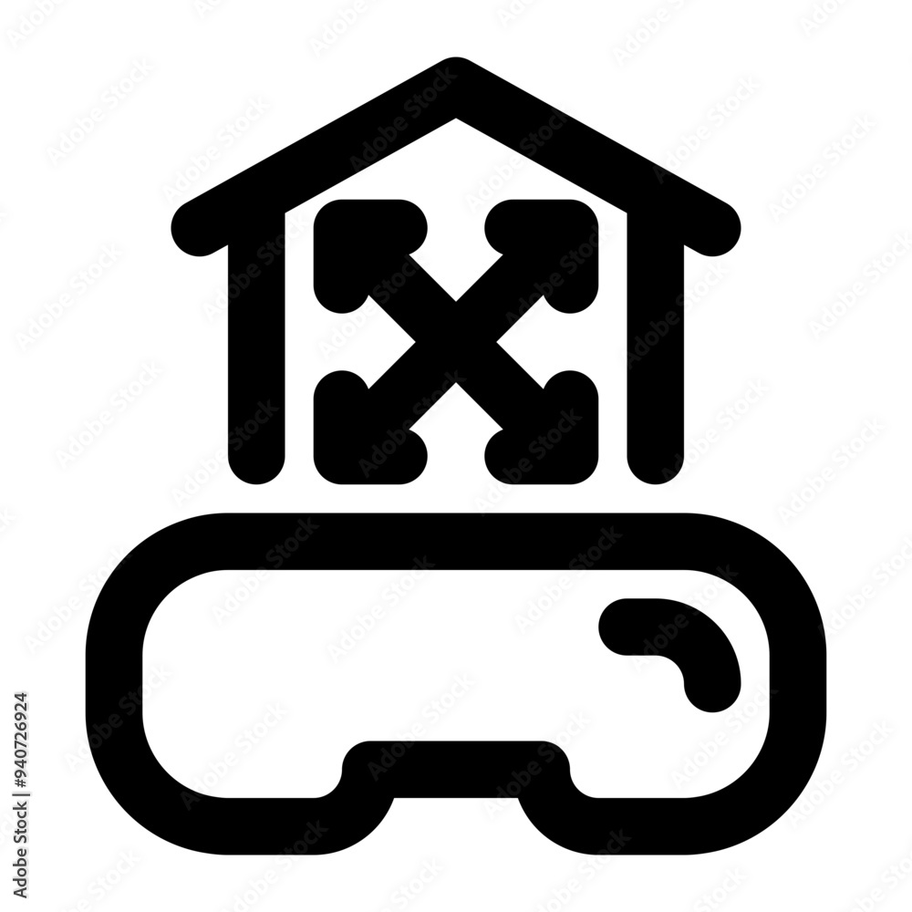room scaling, virtual reality, scaling, vr glasses, glasses, simulation, virtual room outline icon room scaling, virtual reality, scaling, vr glasses, glasses, simulation, virtual room outline icon