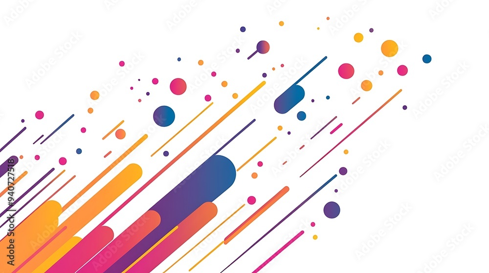 Abstract Design with Diagonal Lines and Colorful Circles Abstract Design with Diagonal Lines and Colorful Circles