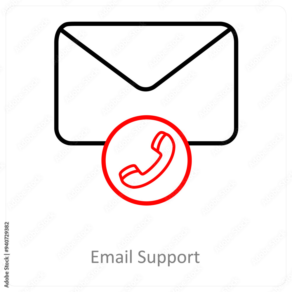 Email Support And Service Icon Concept Email Support And Service Icon Concept