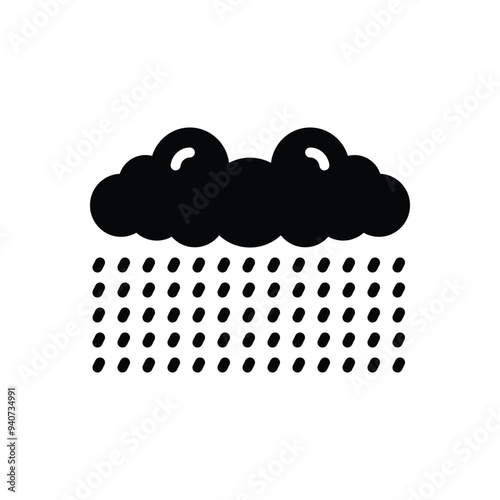 Black solid icon for rain
