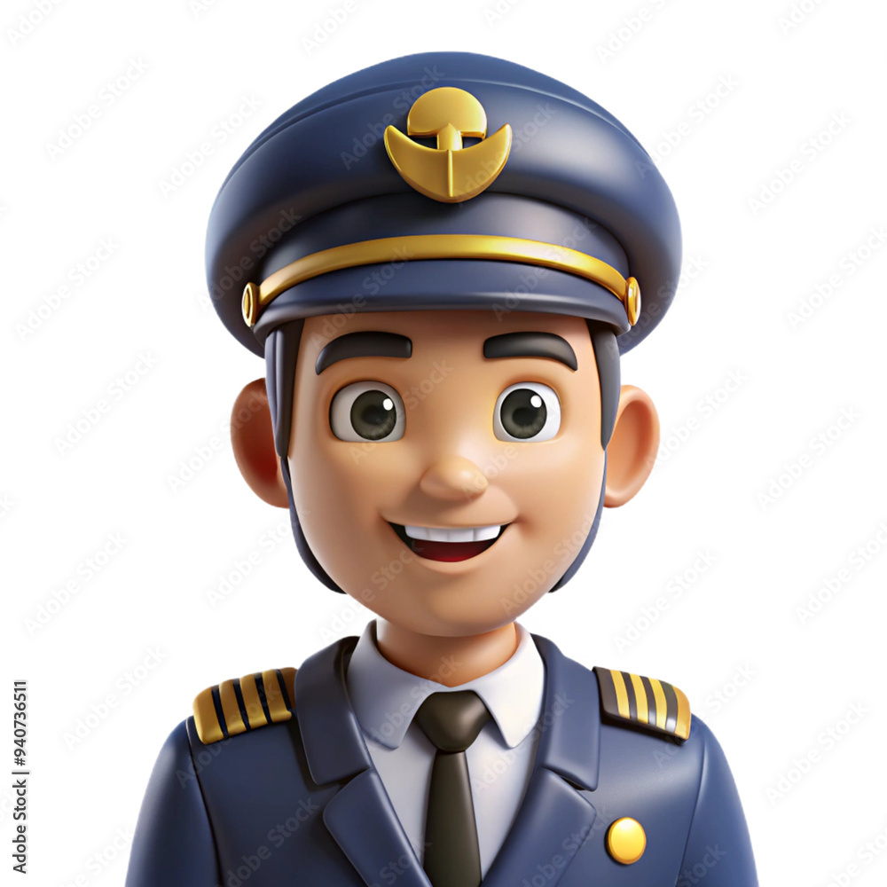 Pilot 3d cartoon style illustration Pilot 3d cartoon style illustration
