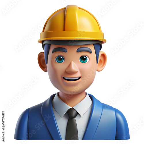 Architect 3d cartoon style illustration