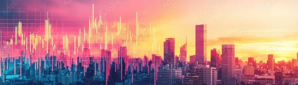 Stunning city skyline at sunset, showcasing vibrant colors and modern architecture, perfect for urban lifestyle themes. Stunning city skyline at sunset, showcasing vibrant colors and modern architecture, perfect for urban lifestyle themes.