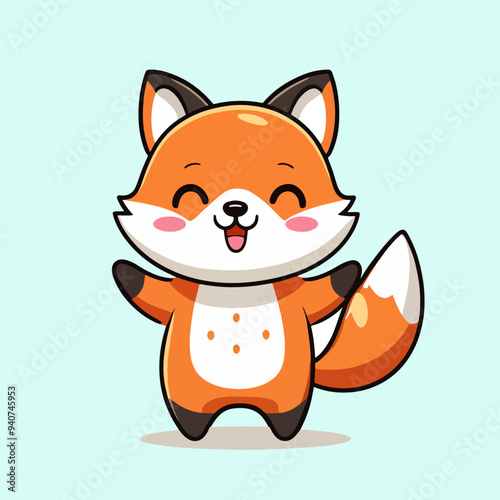 Cute Cartoon Fox Character Illustration Vector eps 10