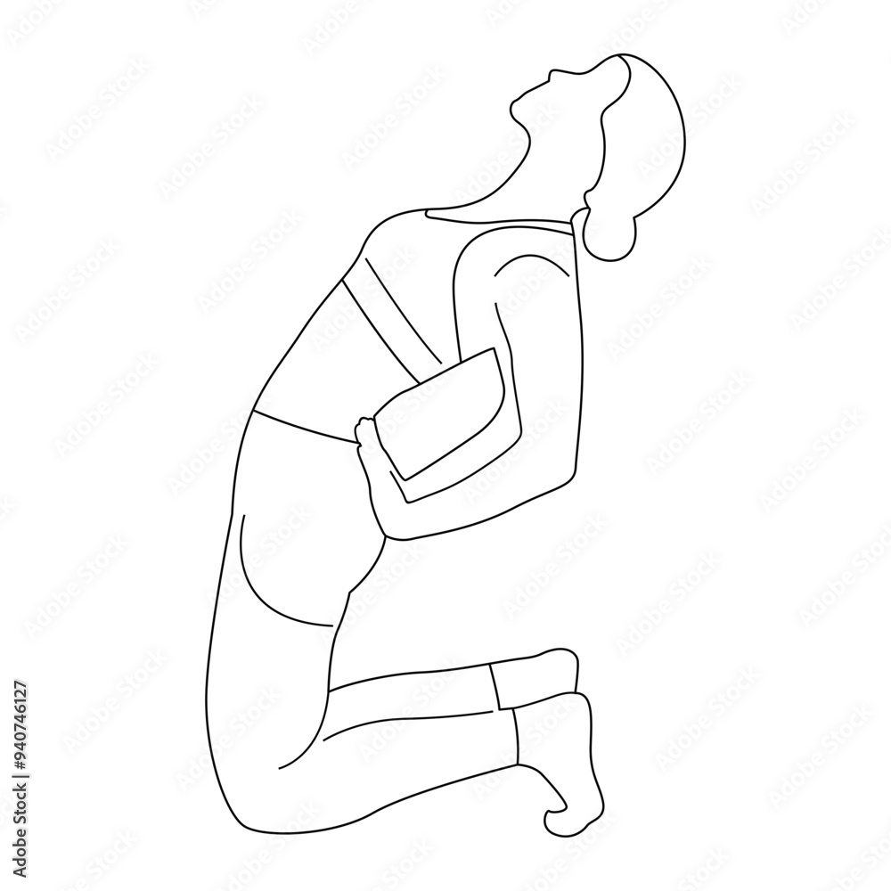Woman Doing Exercises Line Art Woman Doing Exercises Line Art