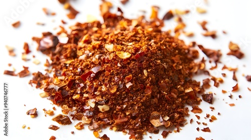 Aleppo Pepper spice ingredient on a white background