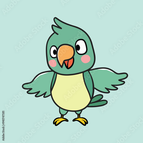 Cute Cartoon Parrot Illustration Illustration Vector eps 10